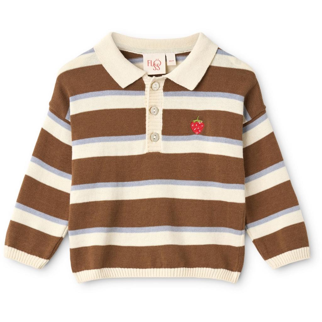 Elias Polo Sweater - Coffee/Air Stripe