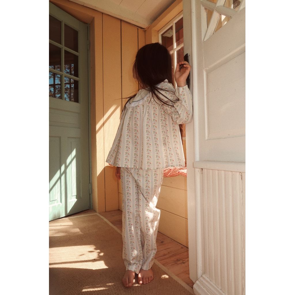 Abigail Blouse - Soft white/Bright blue