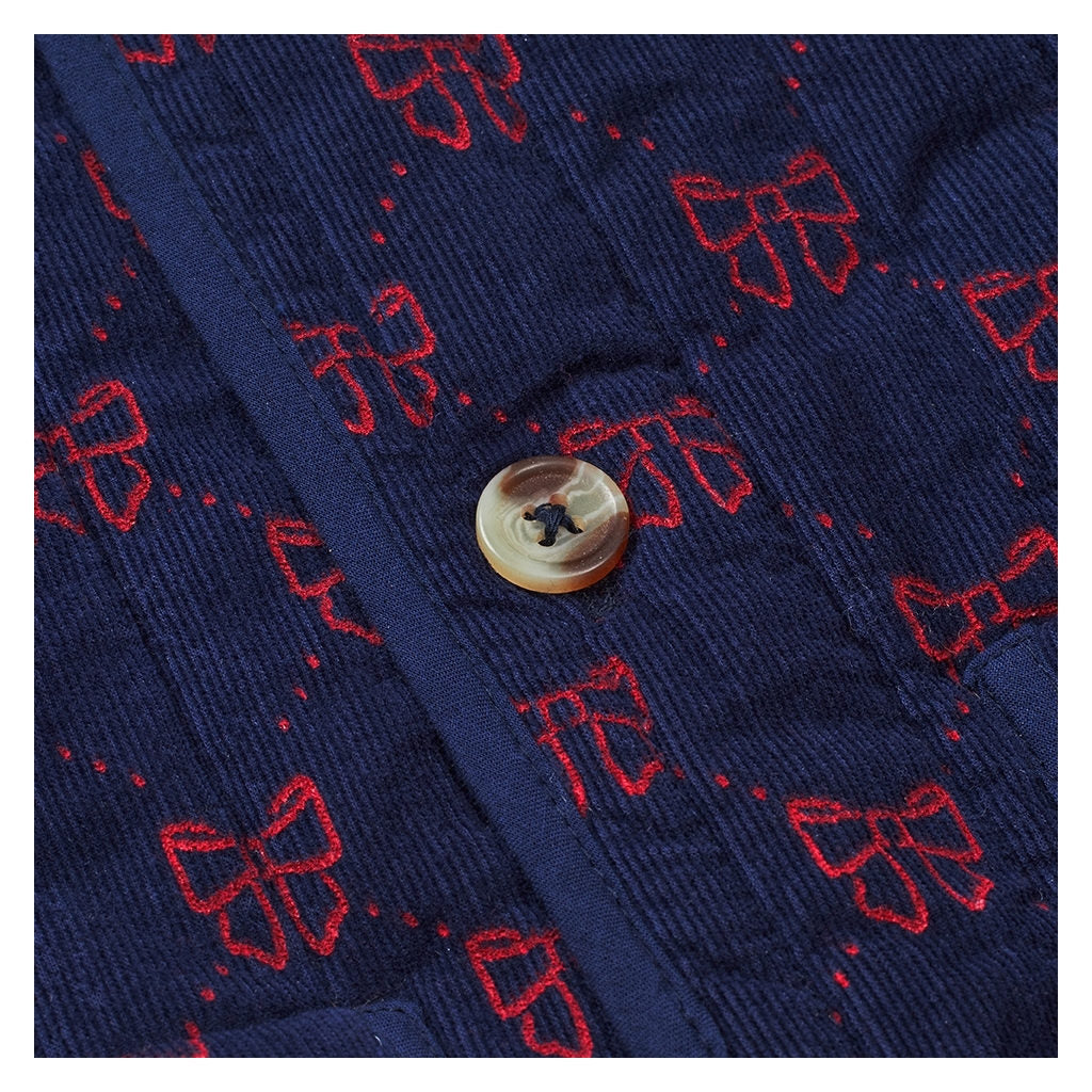 Luna Jacket - Navy/Ruby Red Bows