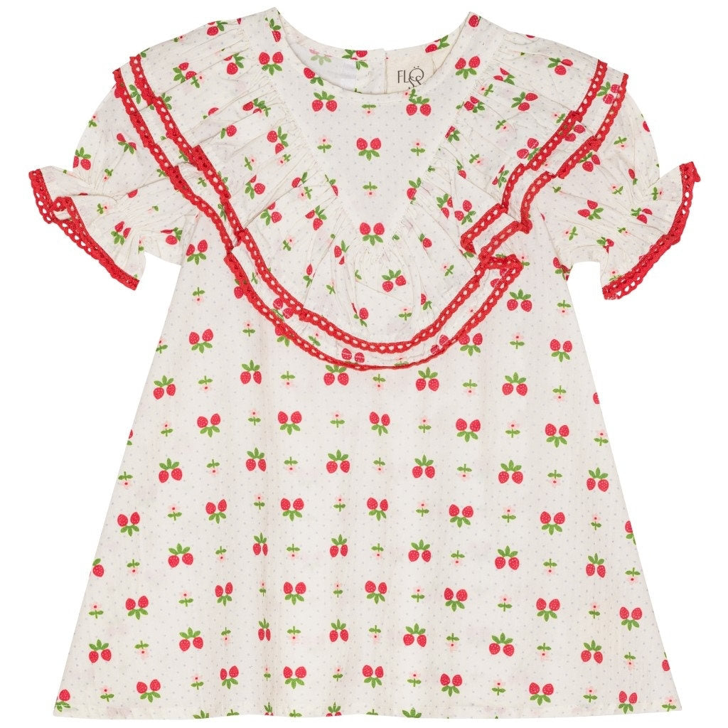 Sofia SS Dress - Soft White Berry