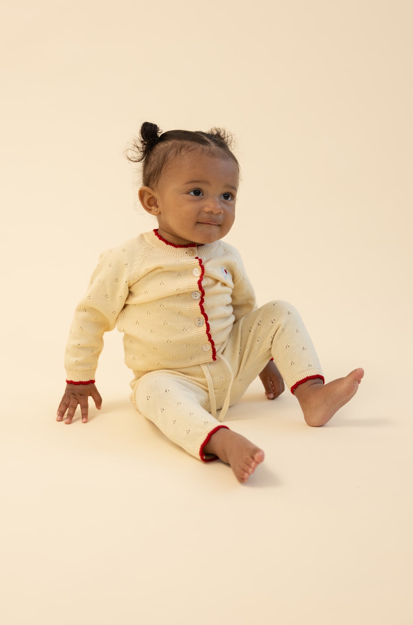 Kaya Pointelle Pants - Soft white