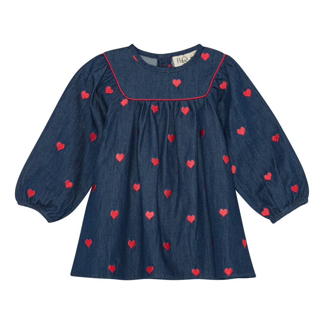 Amee Dress - Mid Blue Heart
