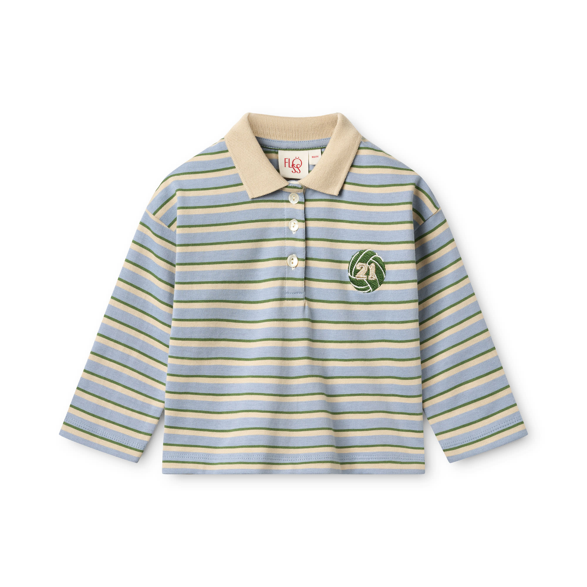 Conrad Blouse - Blue Air/Green Stripe