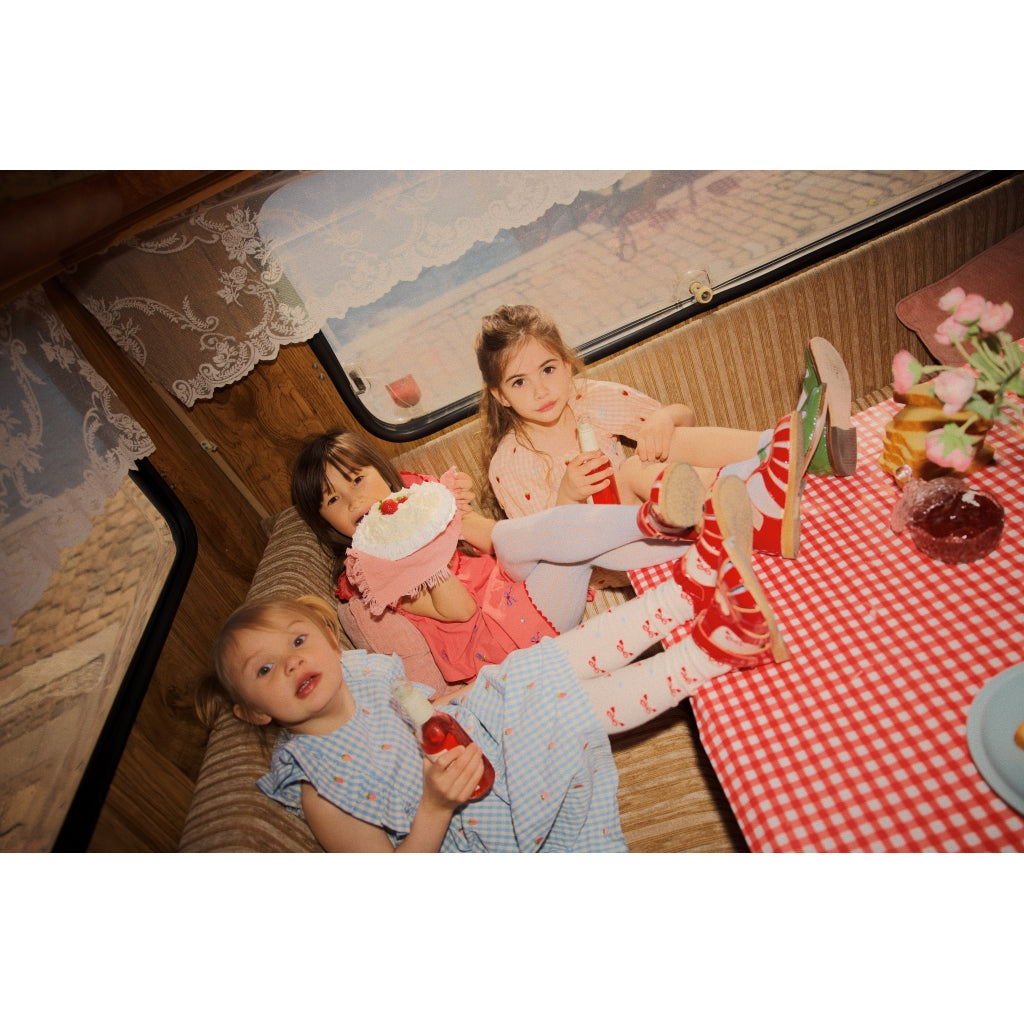 Flöss Aps Dolly Bow Dress Dress Berry/bow Gingham