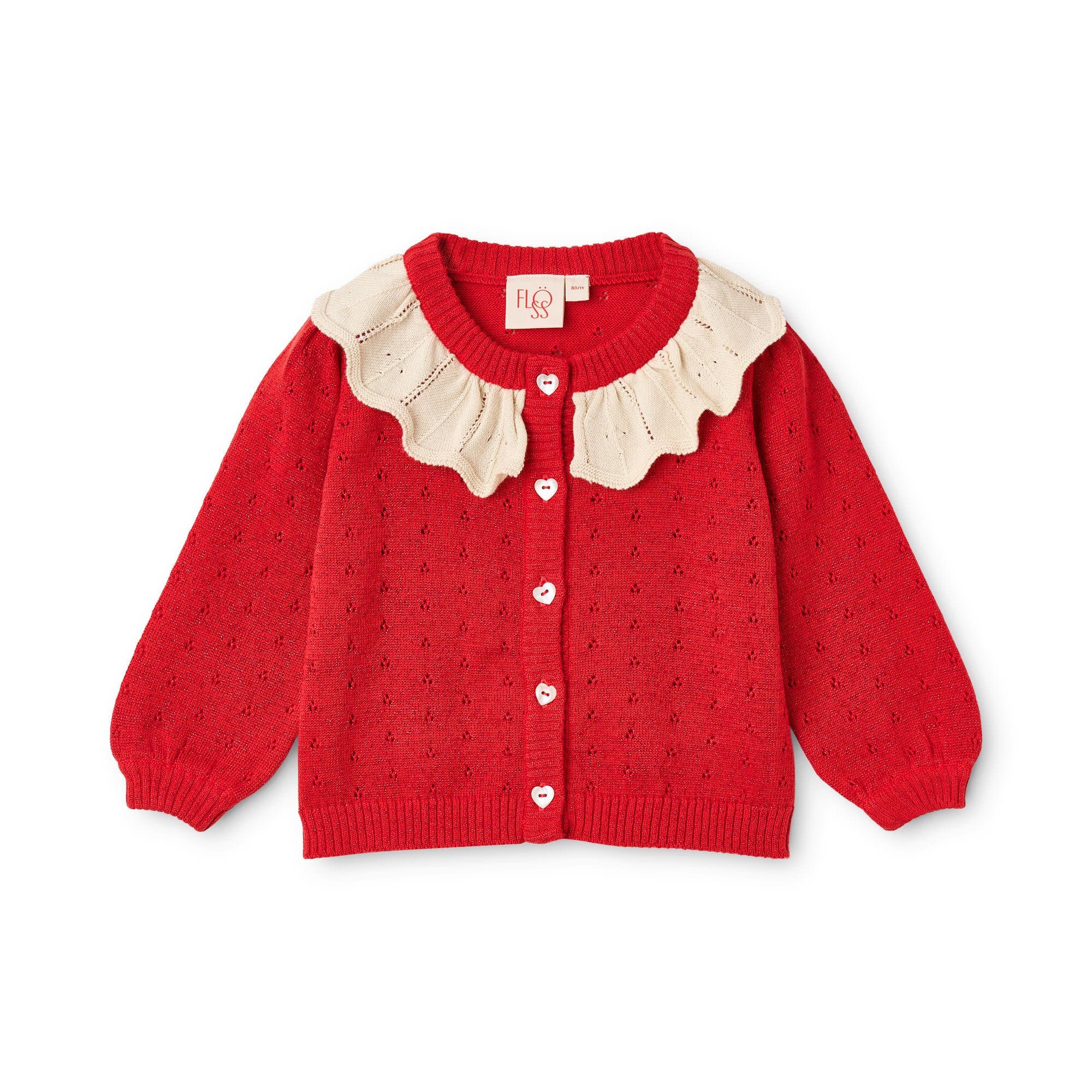 Dora Cardigan - Poppy Red Glitter