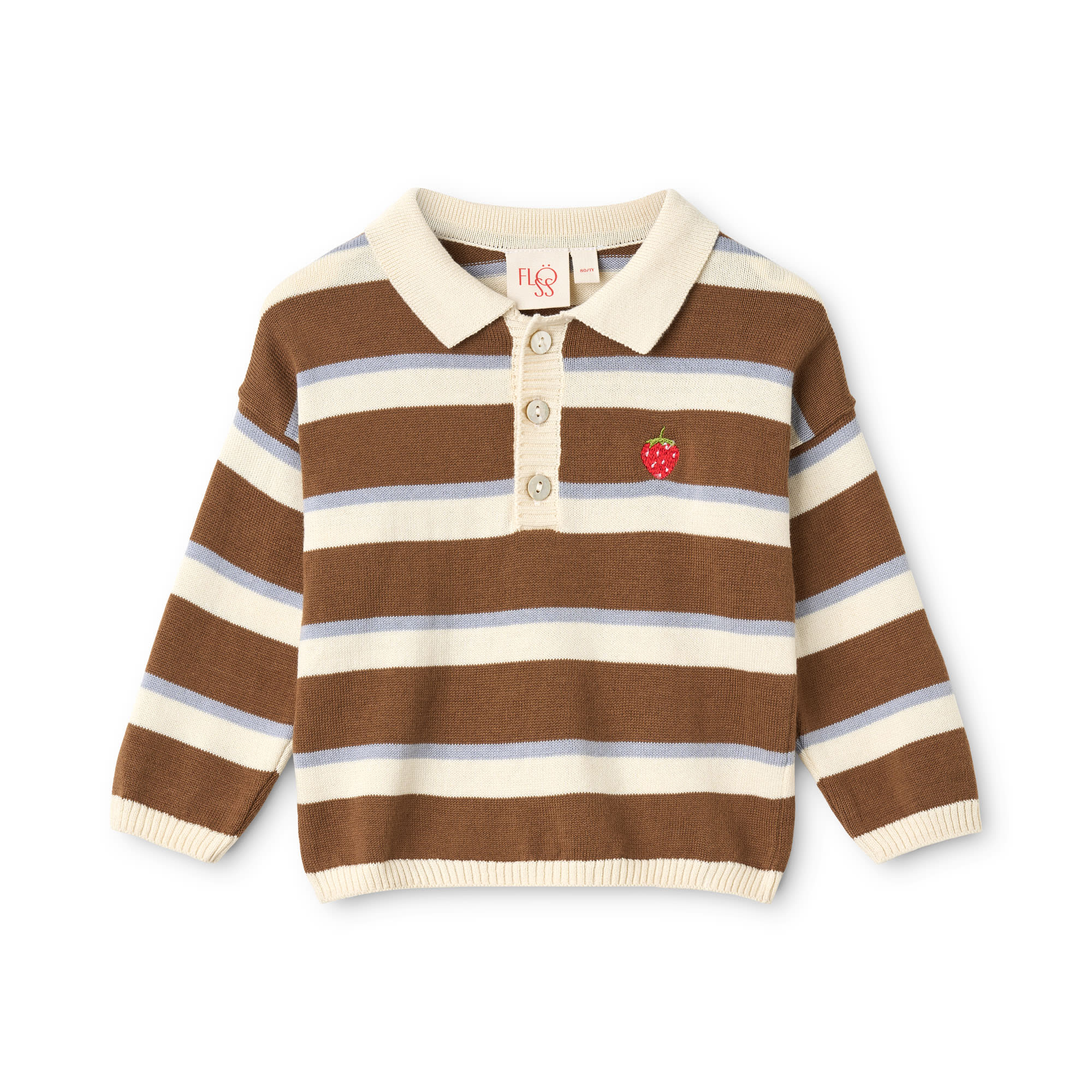 Elias Polo Sweater - Coffee/Air Stripe