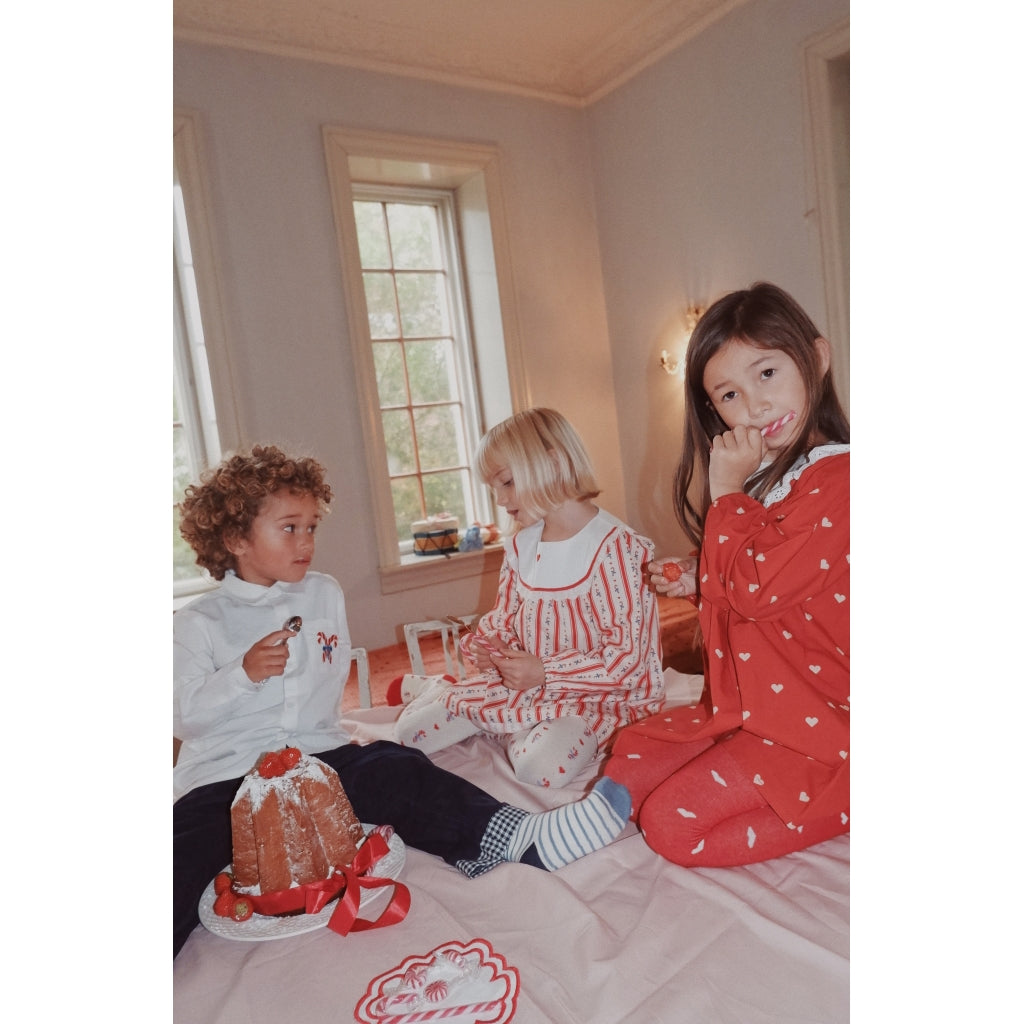Flöss Aps Ellen Dress Dress Poppy Red/Soft White