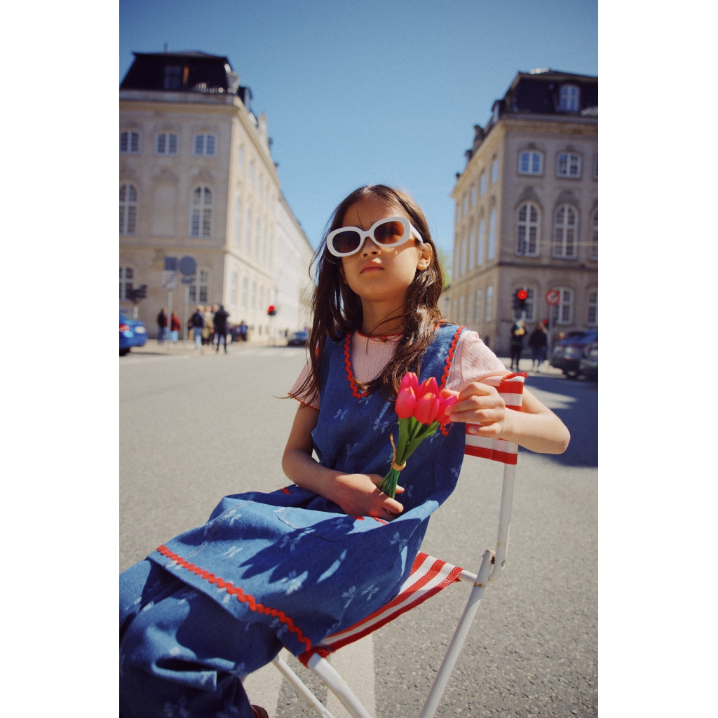 Flöss Aps Eva Dress Dress Denim Blue Bow