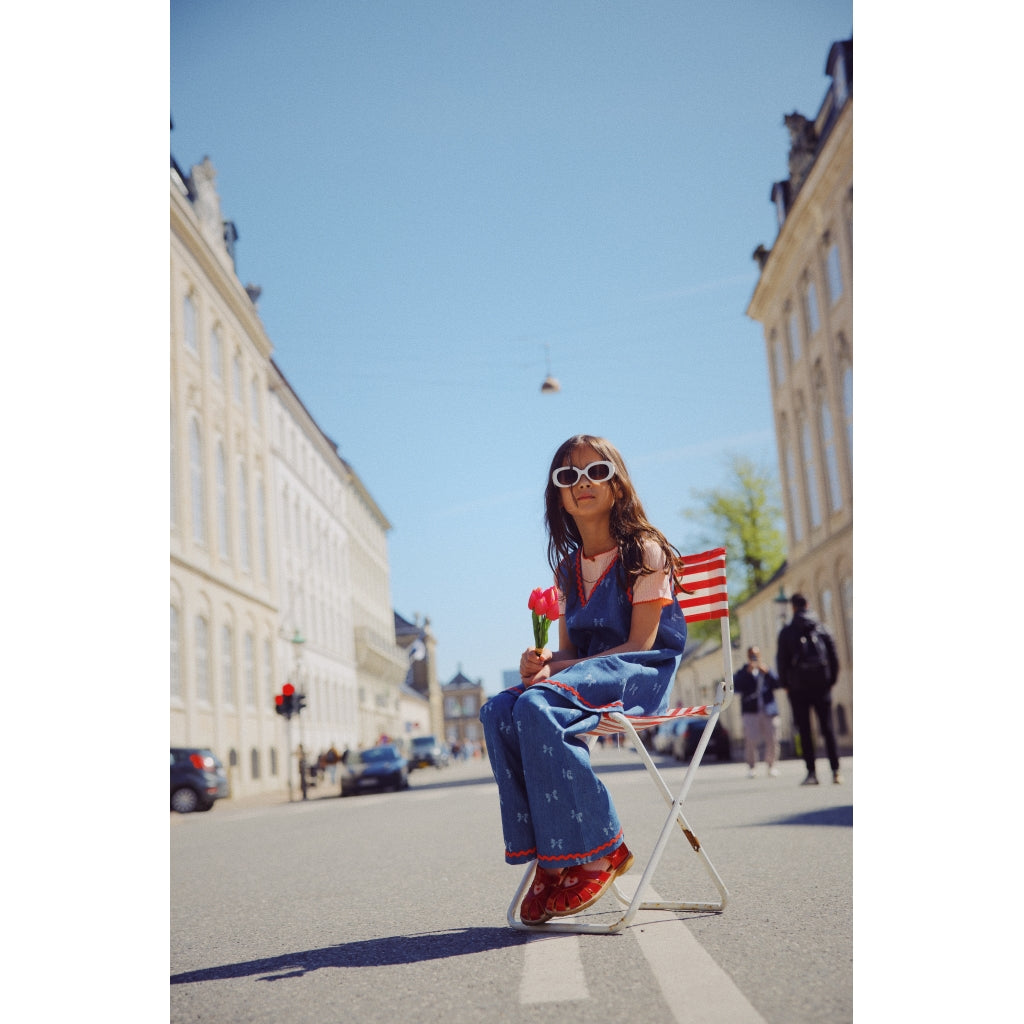 Flöss Aps Eva Pants Pants Denim Blue Bow