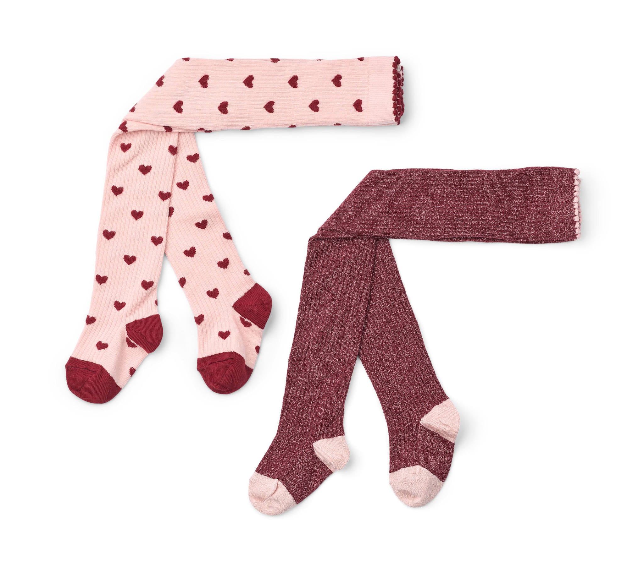Vera Tights 2-pack - Cranberry-Pink Glitter 2-pack