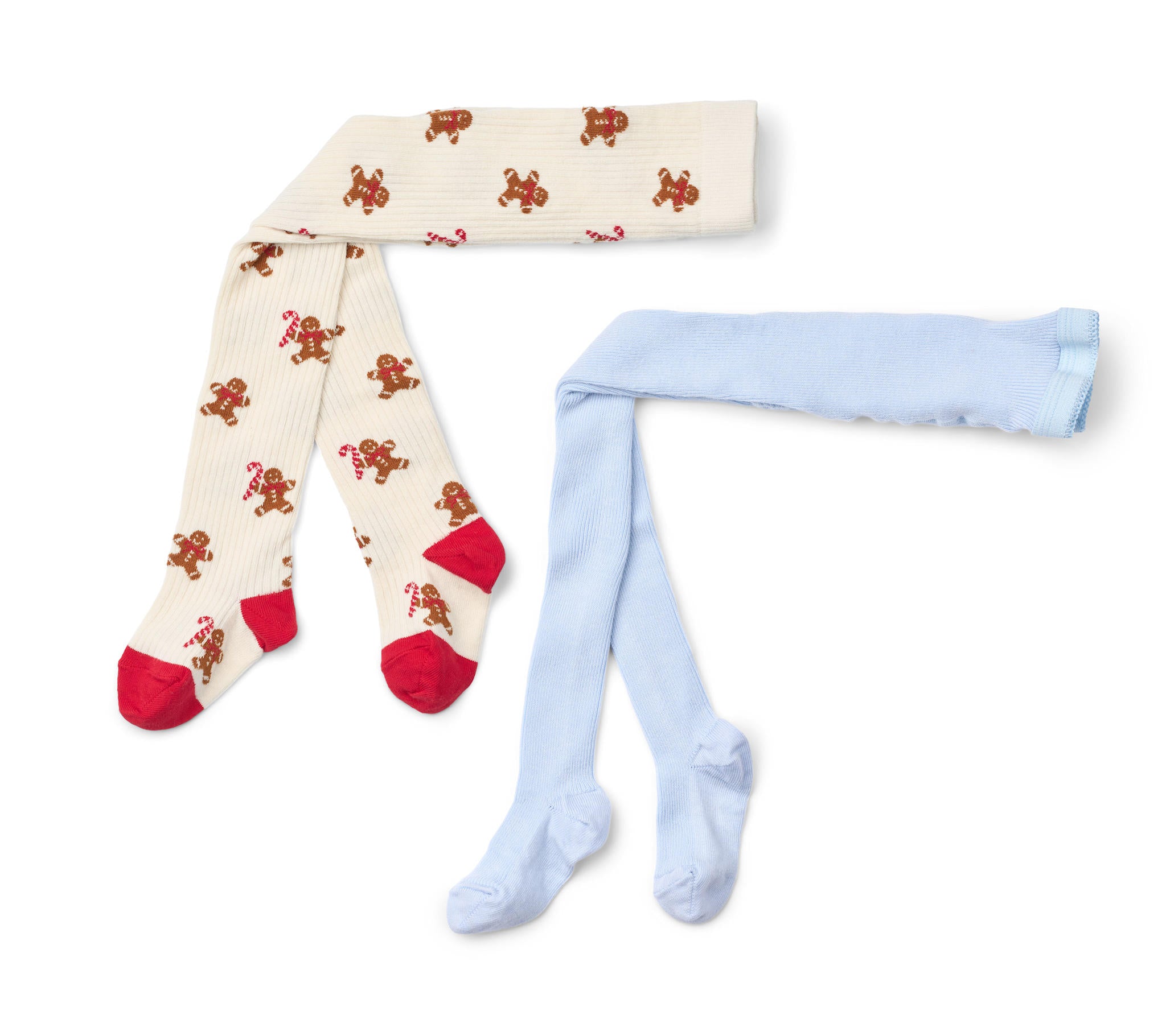 Vera Tights 2-pack - Gingerbread-Blue 2-pack