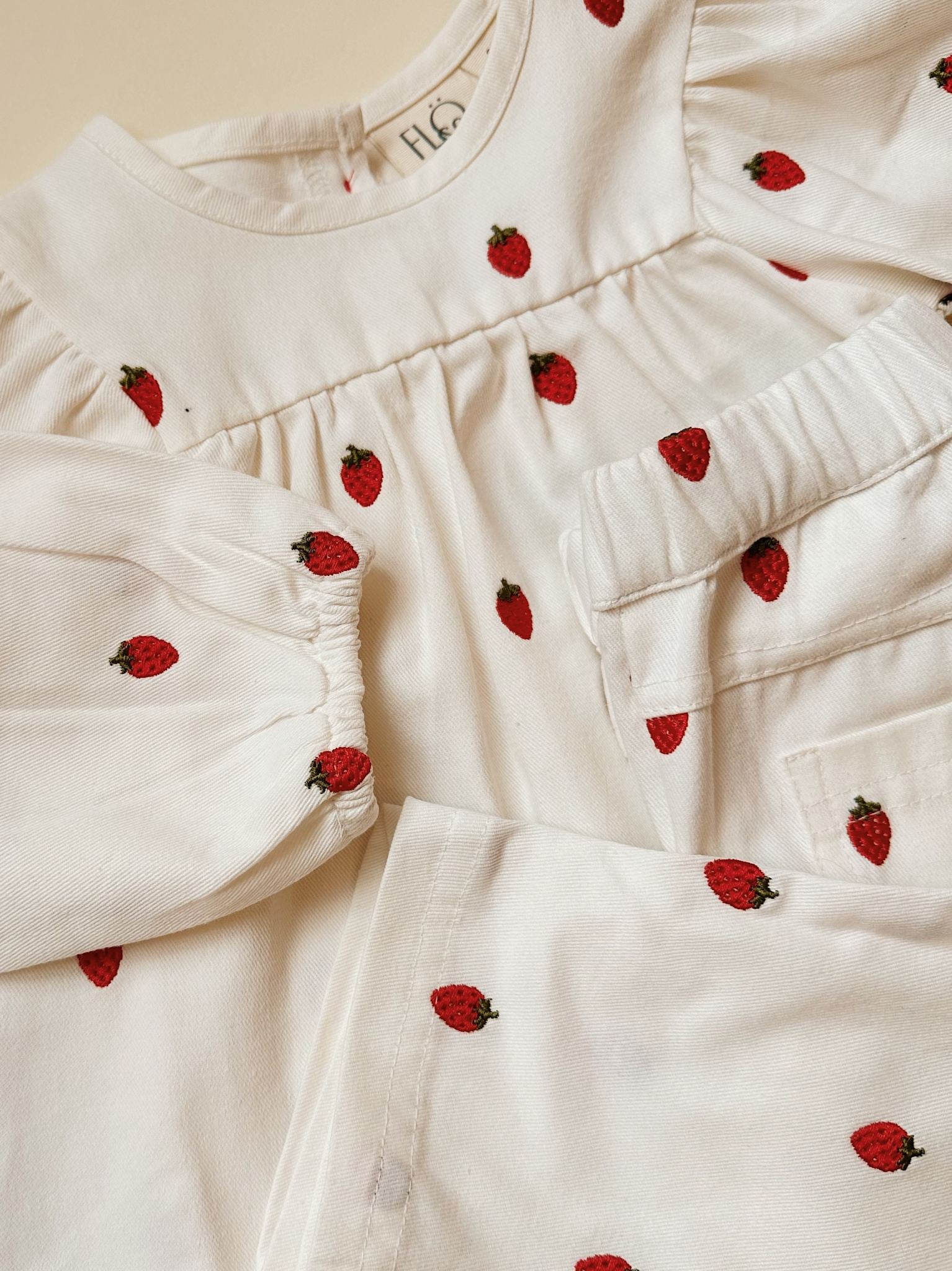 Cora Pants - White Denim Berry