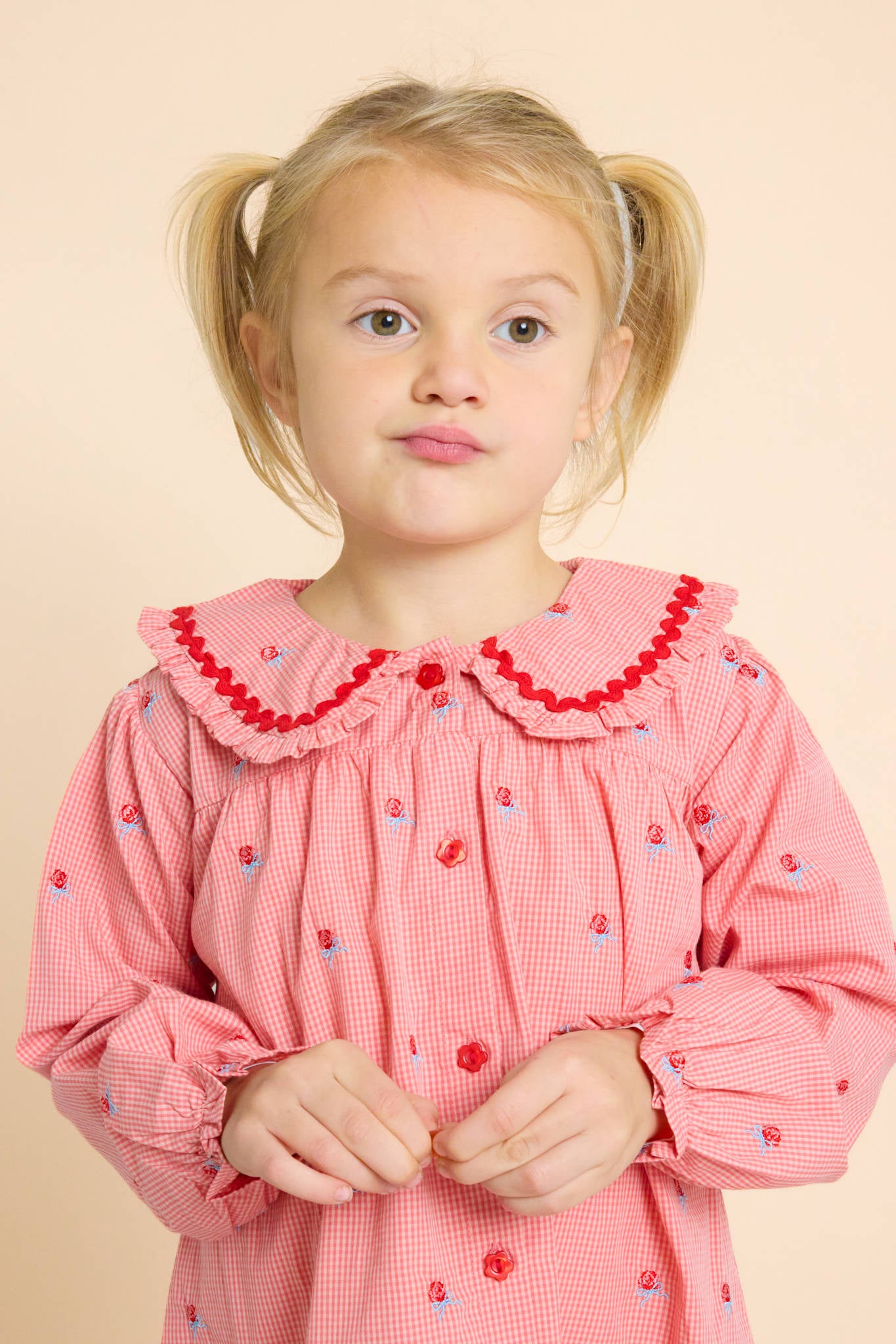 Sonja Blouse - Pink Rose Gingham