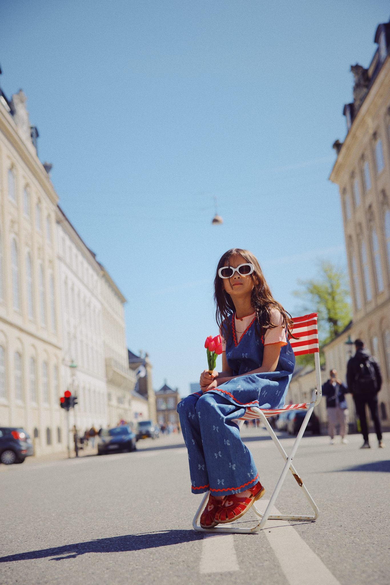 Eva Pants - Denim Blue Bow