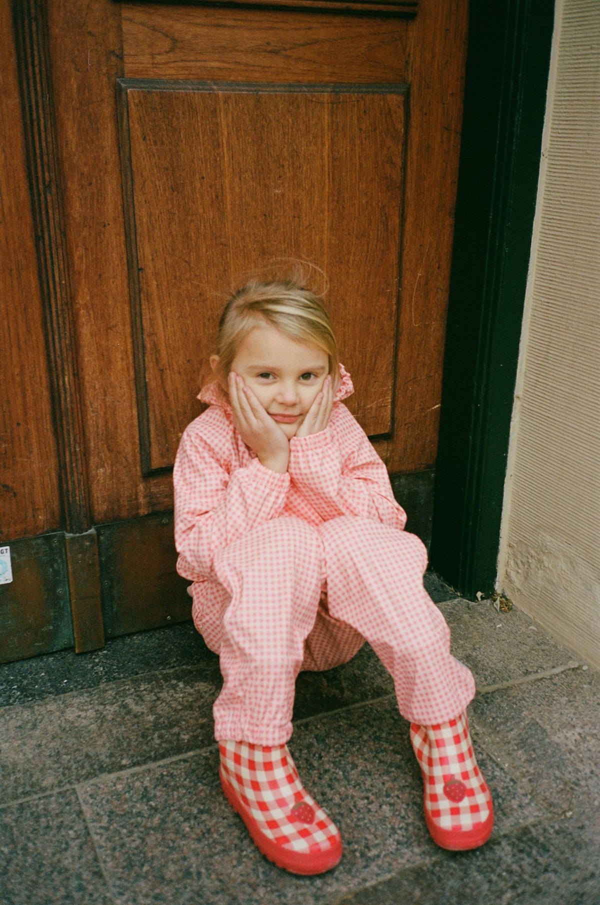 Dew Rainwear Set - Pink Rose Gingham
