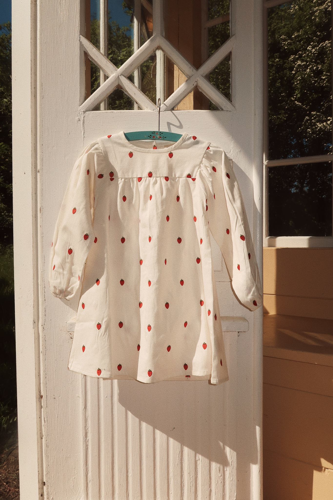Cora Dress - White Denim Berry