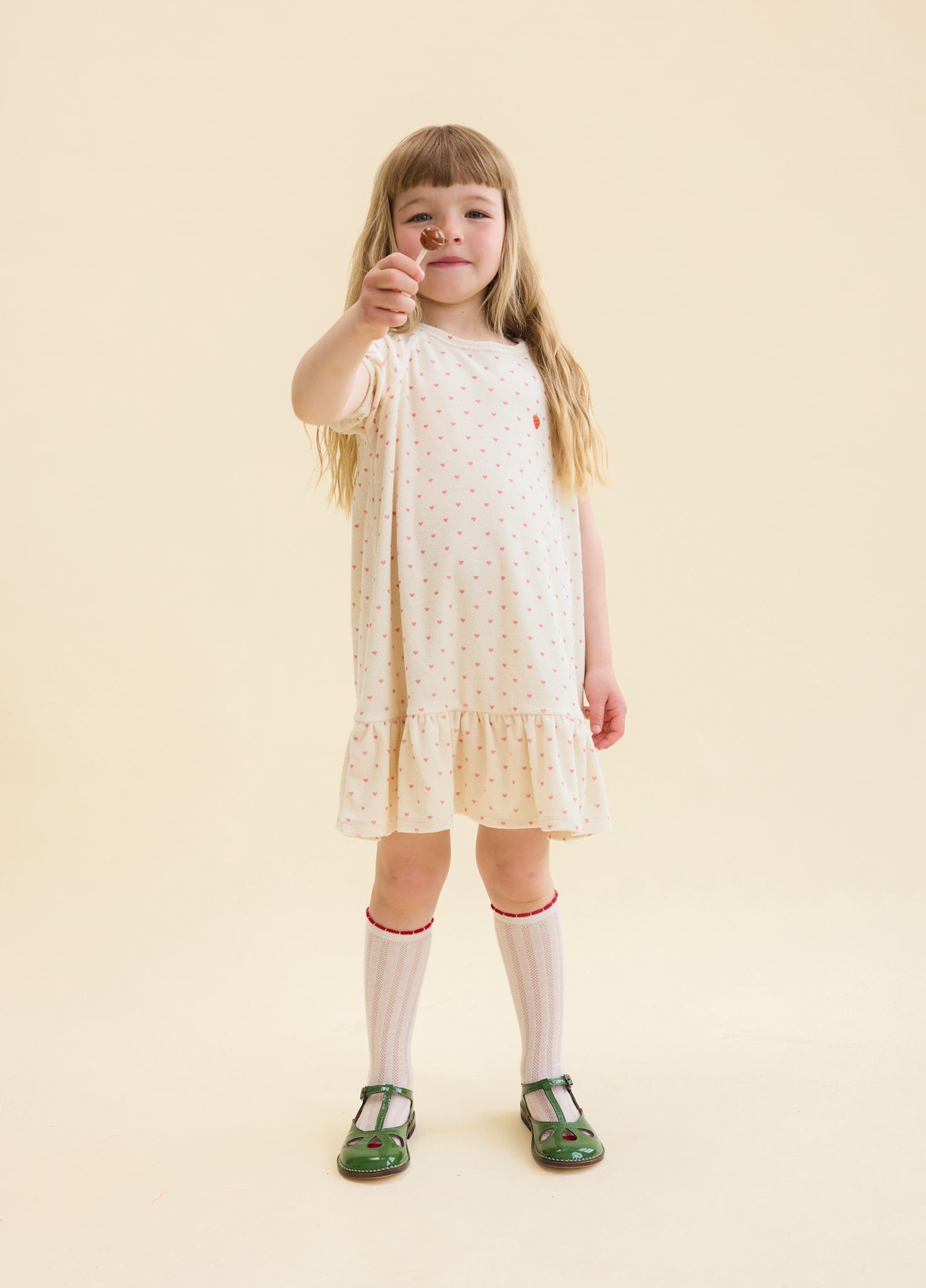 Nohr Dress - Cream-Pink heart