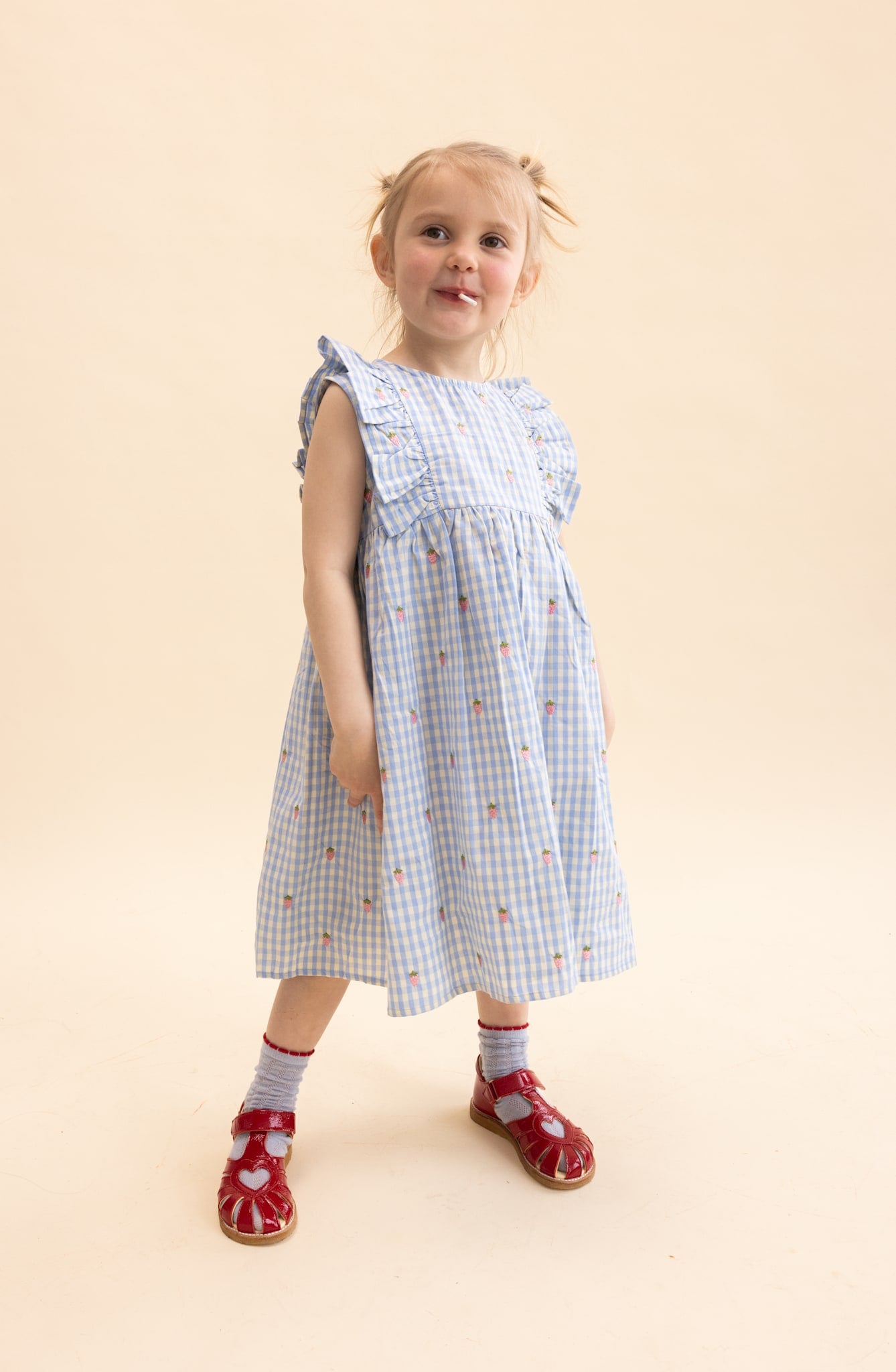 Mille SL Dress - Sky Berry Gingham