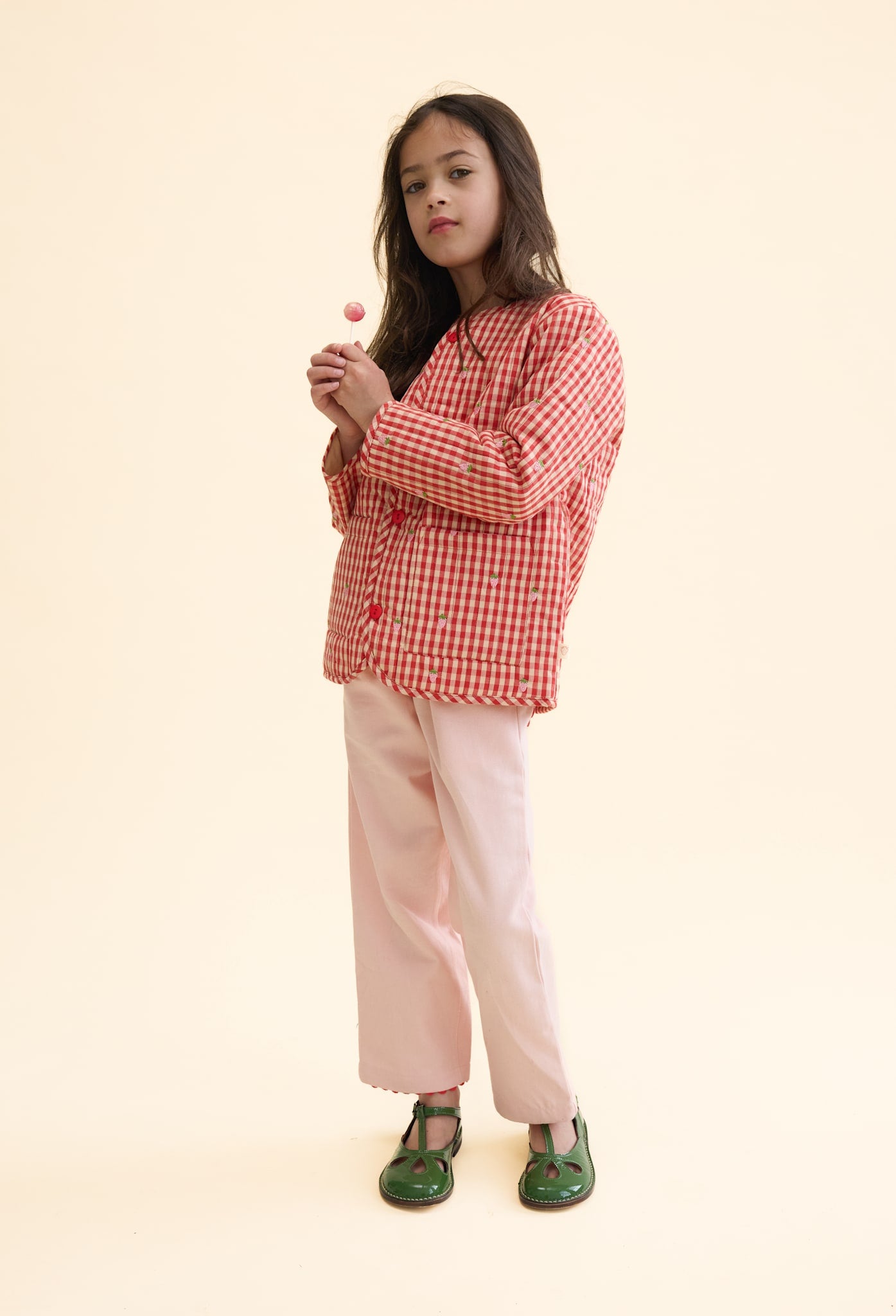 Molly Pineberry Jacket - Red-pink Berry Gingham