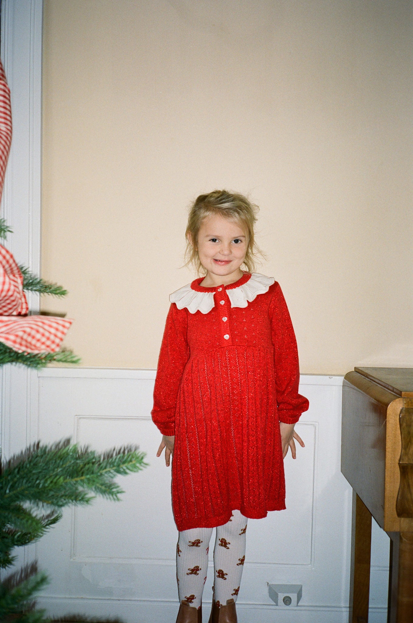 Dora Dress - Poppy Red Glitter