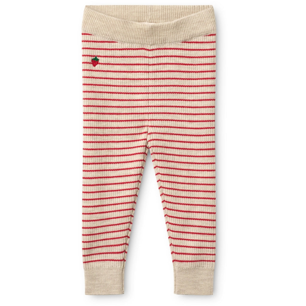 Flöss Aps Flye Leggings Wool Leggings Oat mel / Poppy Red