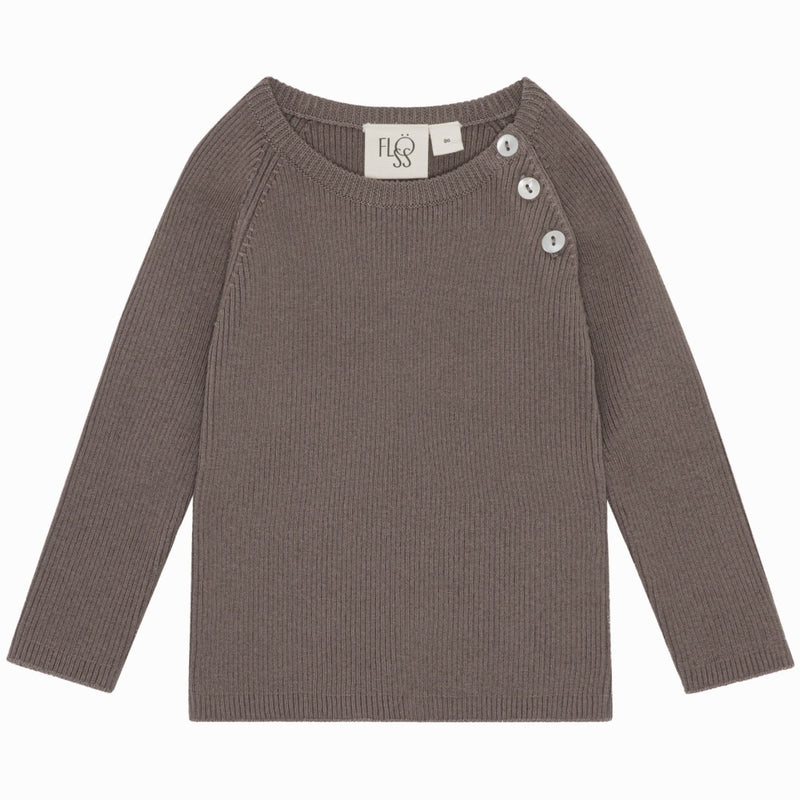 Flöss Aps Flye sweater solid Sweater Mocca