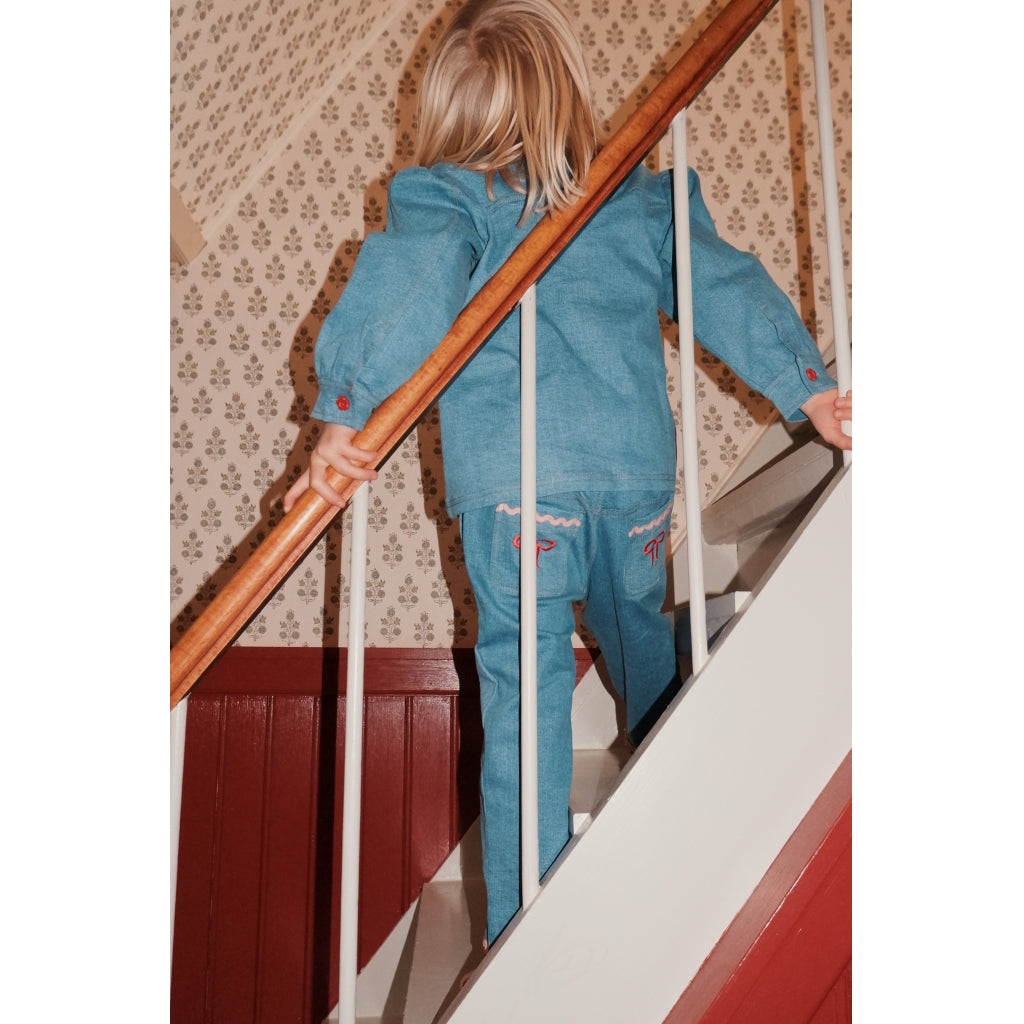 Flöss Aps Hazel Pants Pants Mid Blue Rinse