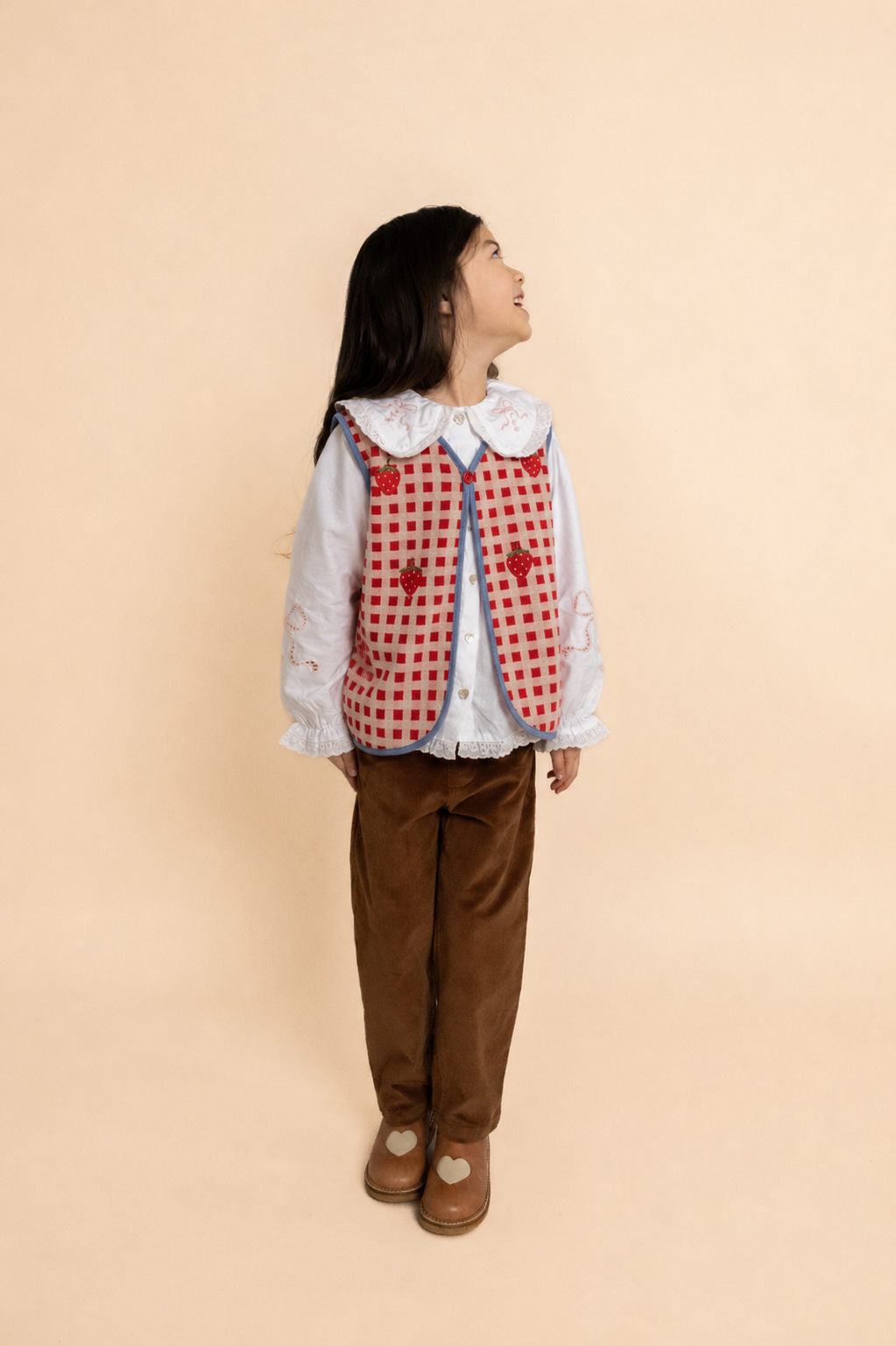 Hollie Vest - Berry Red Gingham