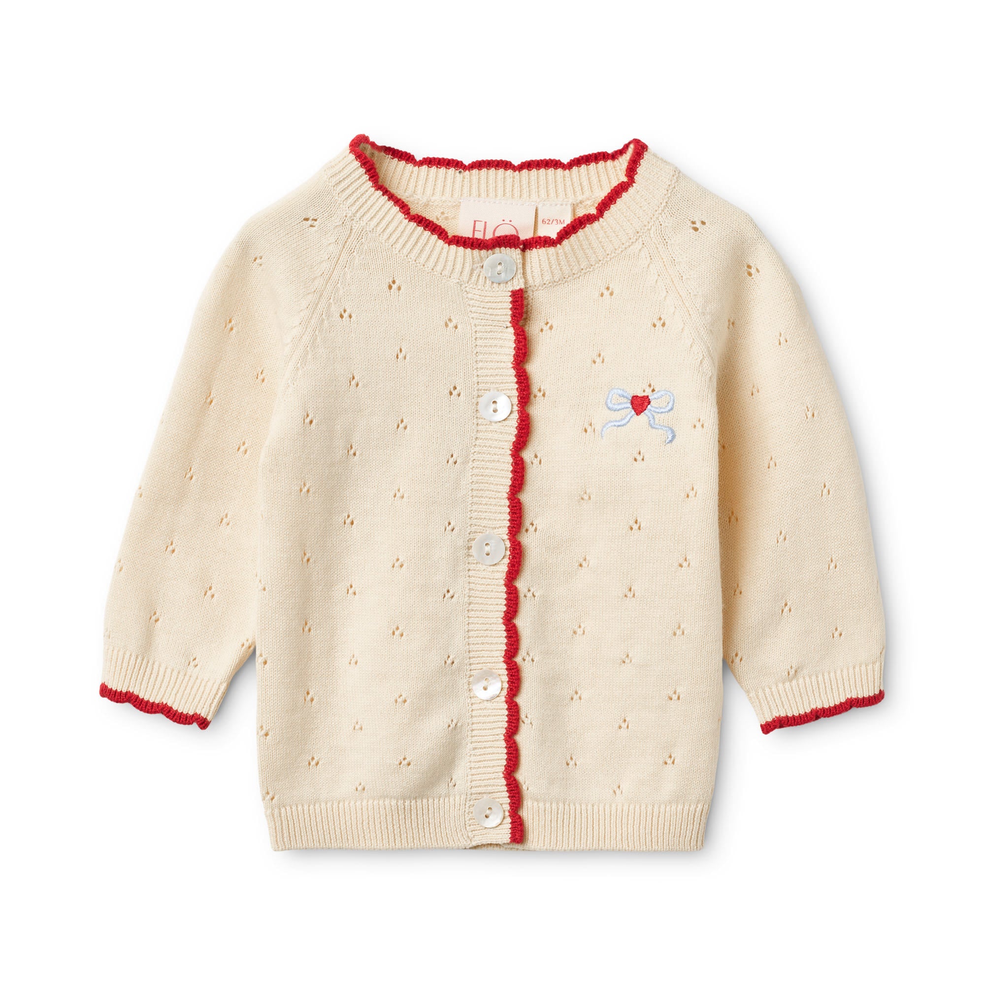 Kaya Pointelle Cardigan - Soft white