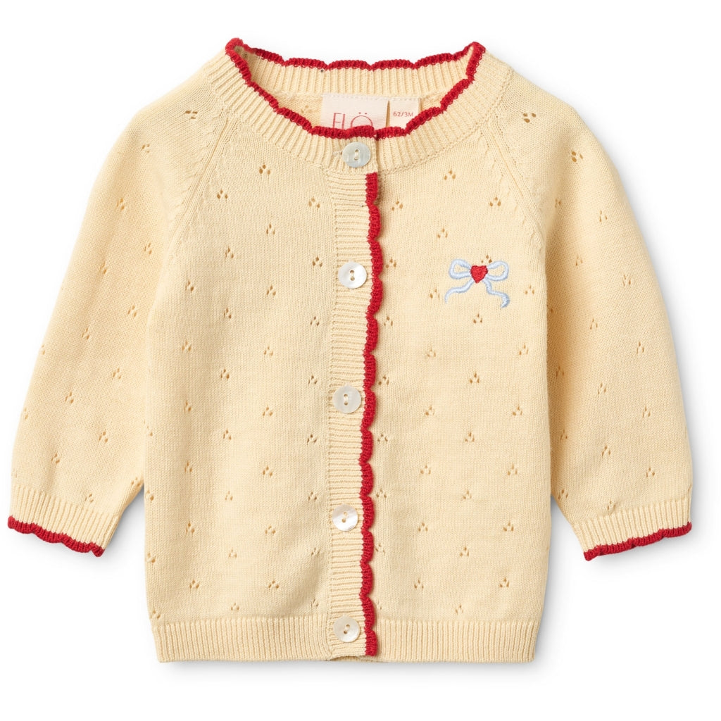 Flöss Aps Kaya Pointelle Cardigan Cardigan Soft white