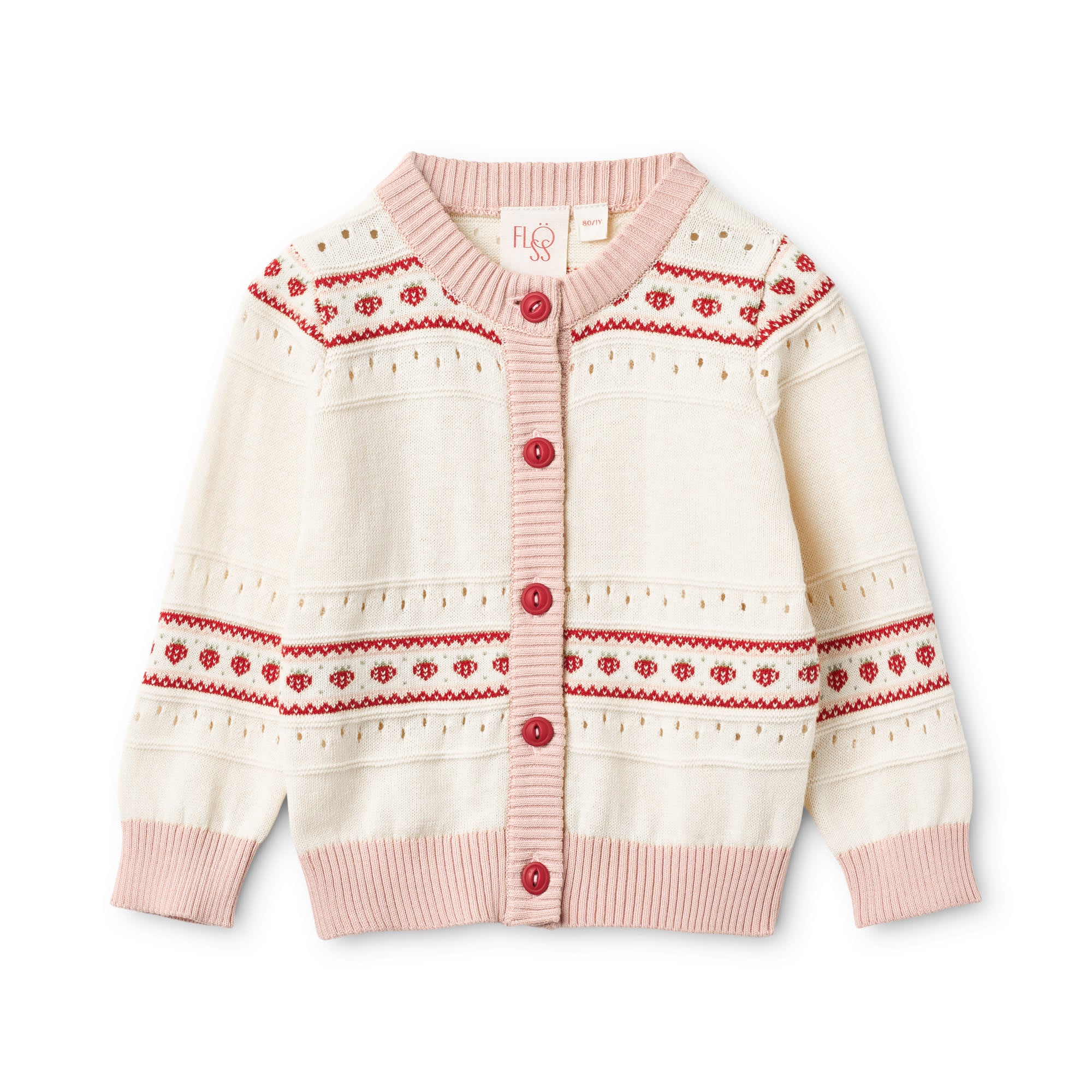 Lelou Cardigan - Soft White/Berry Stripe