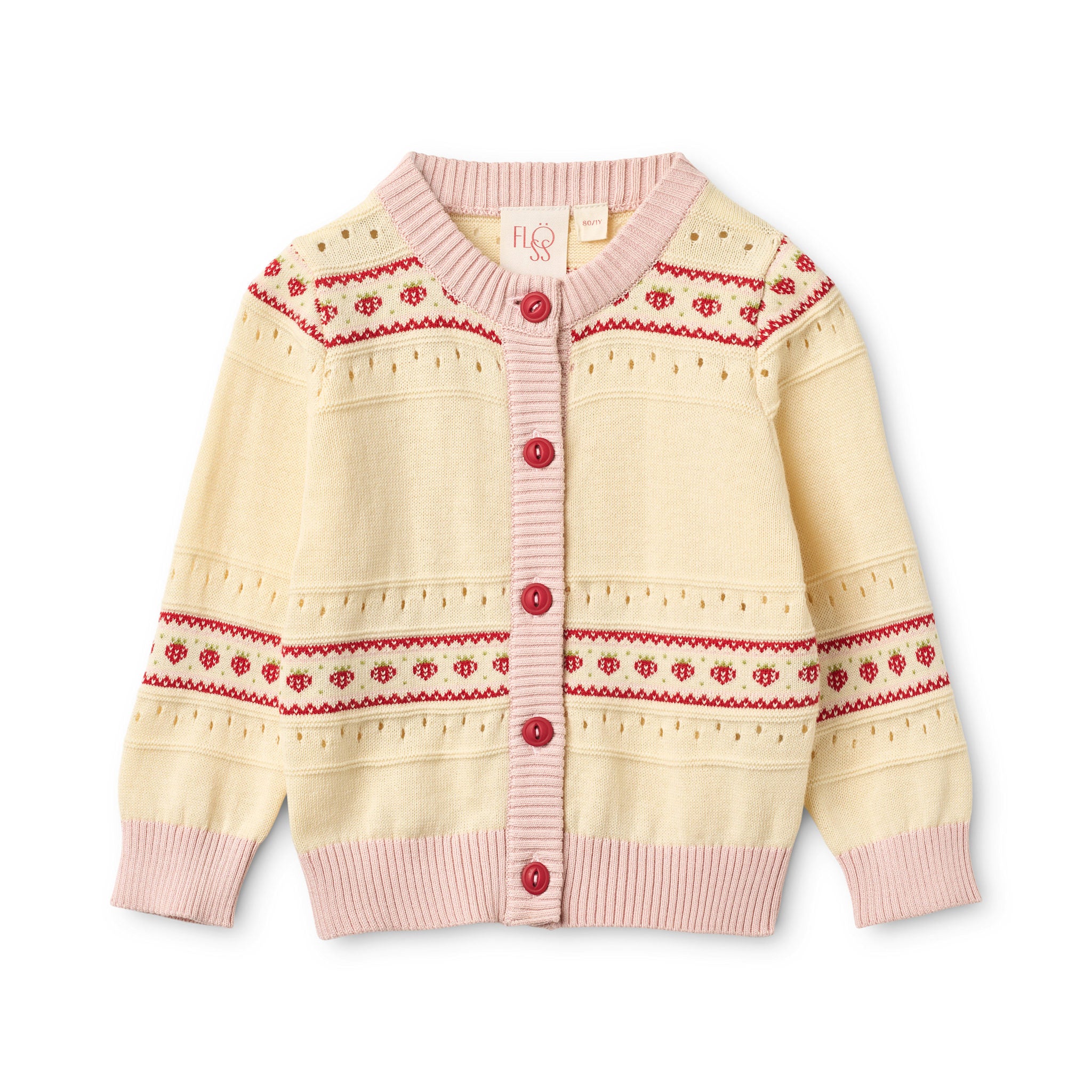 Lelou Cardigan - Soft White/Berry Stripe