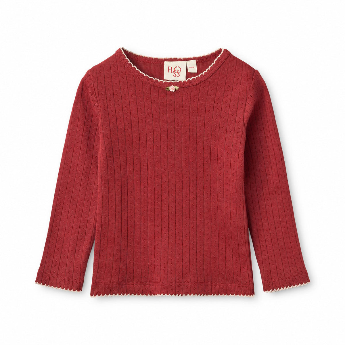 Liva Pointelle Blouse - Dark Cranberry