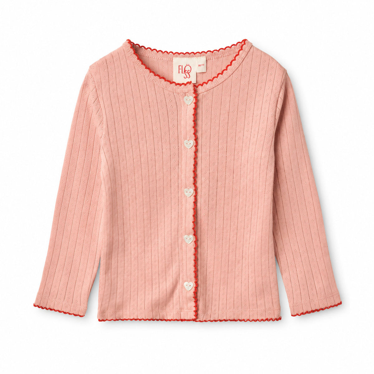 Liva Pointelle Cardigan - Warm Pink