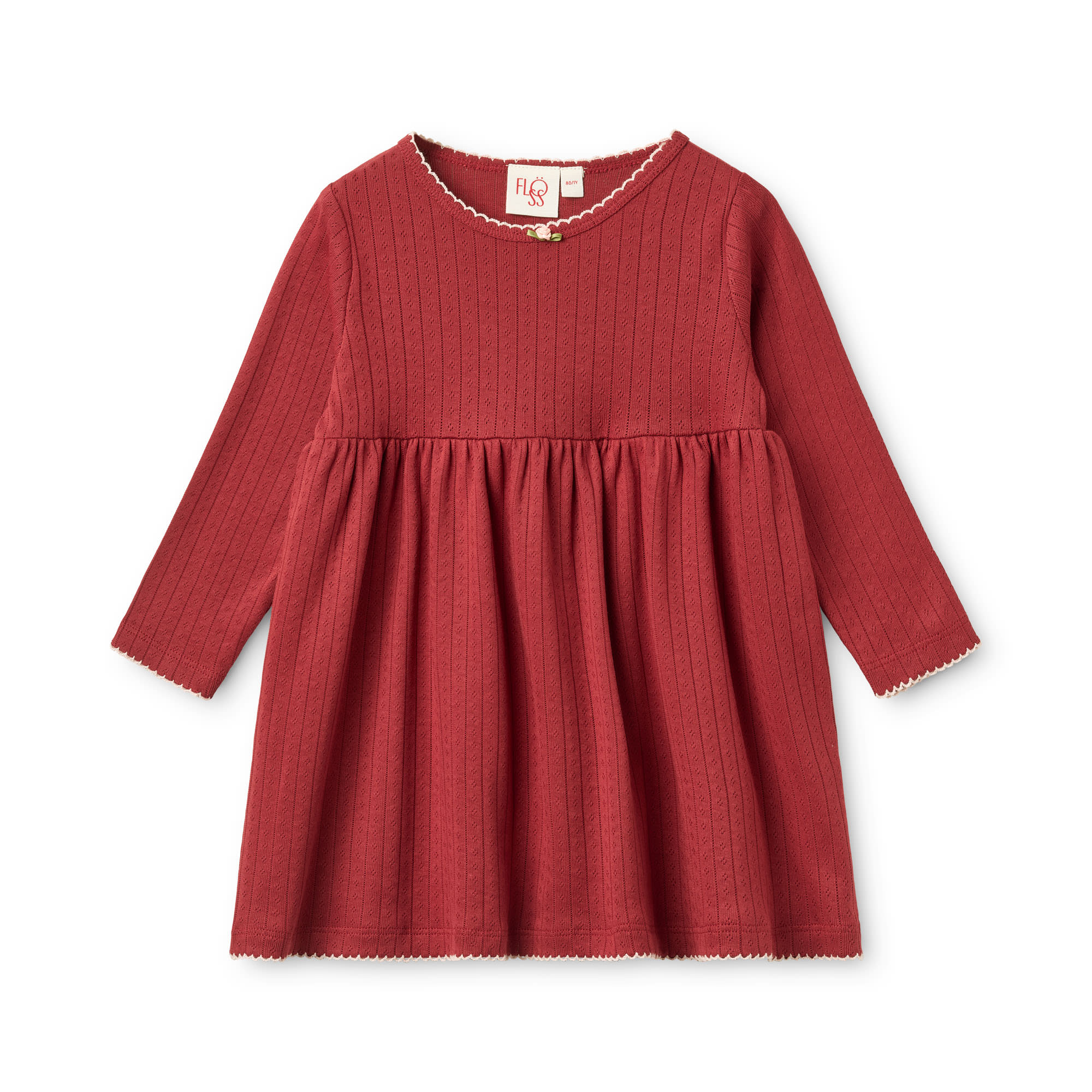 Liva Pointelle LS Dress - Dark Cranberry
