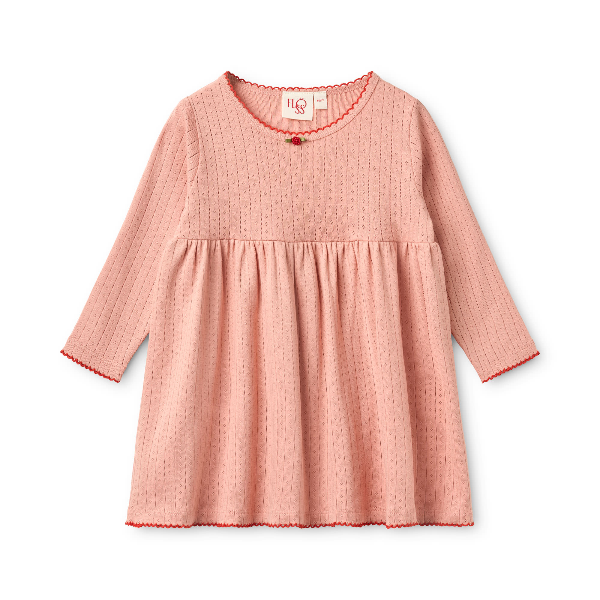 Liva Pointelle LS Dress - Warm Pink
