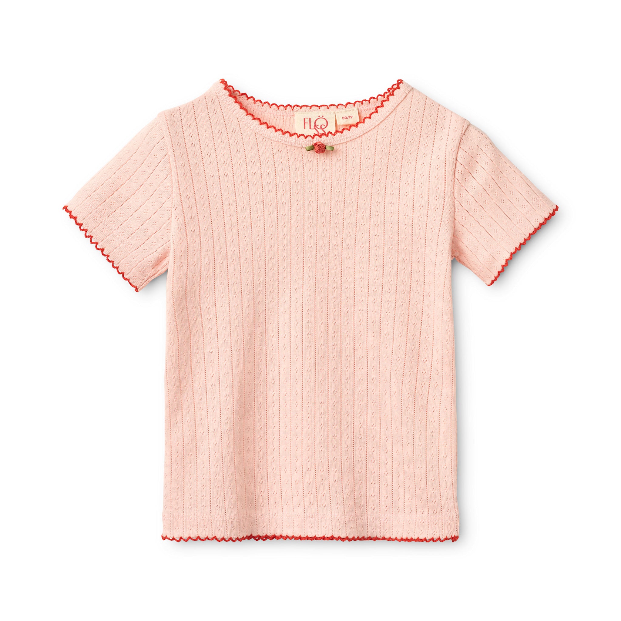 Liva SS Pointelle Blouse - Soft Rose