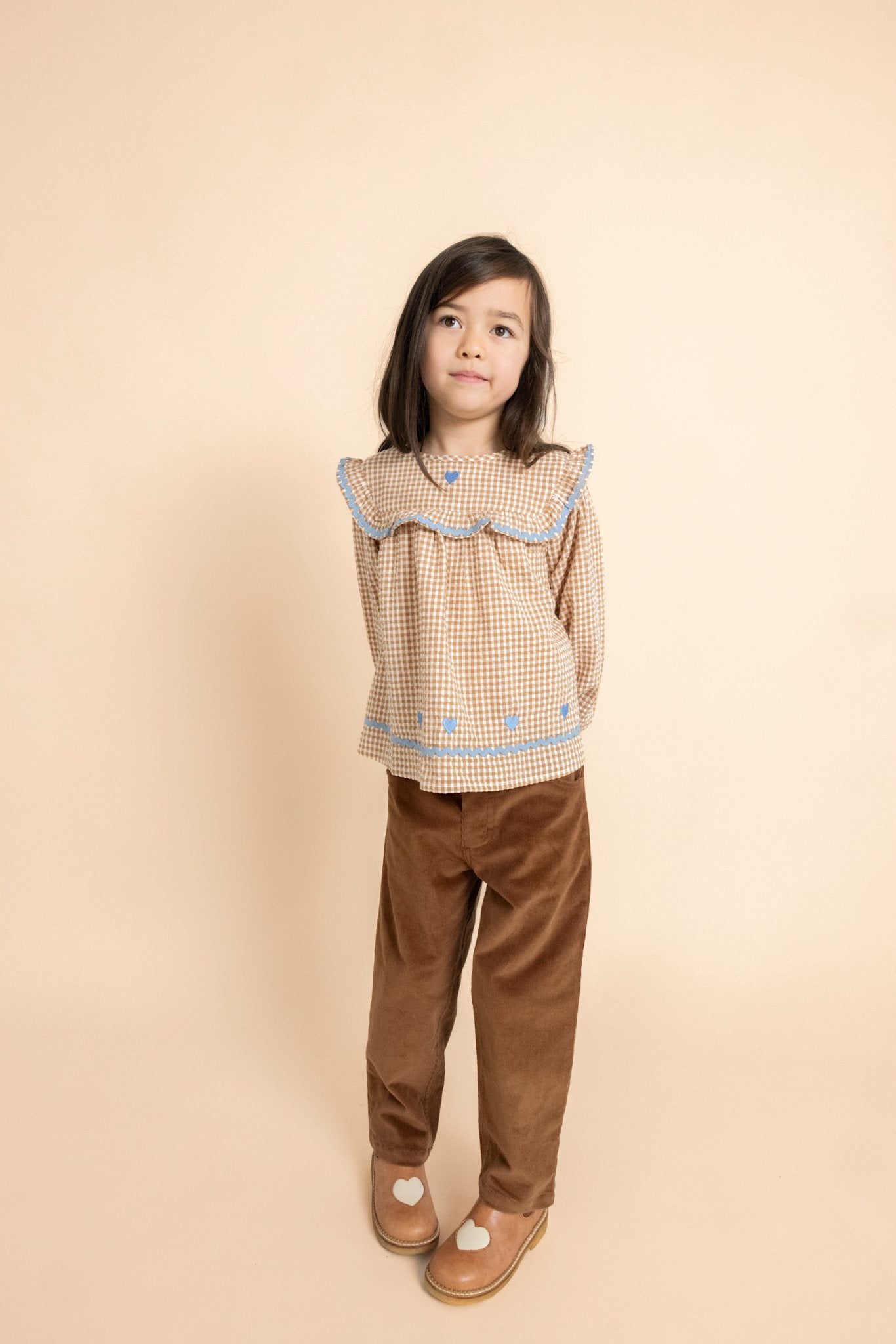 Ellis Blouse - Coffee Gingham