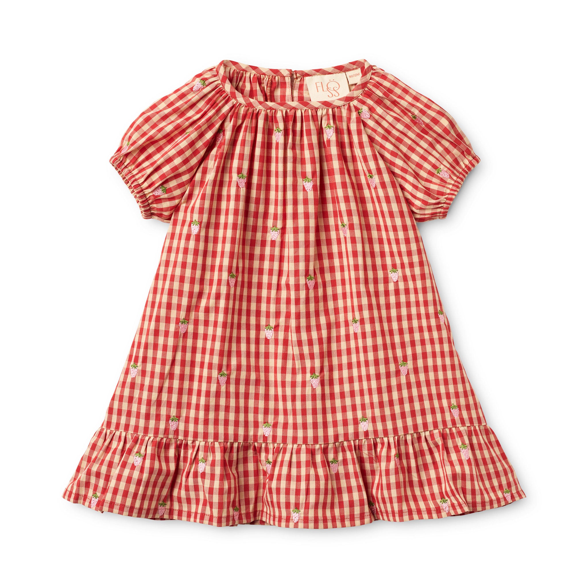 Molly Pineberry Dress - Red-pink Berry Gingham
