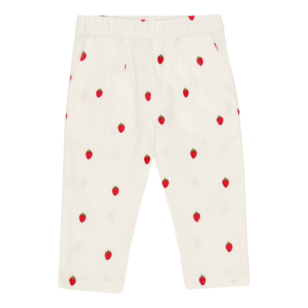 Cora Pants - White Denim Berry