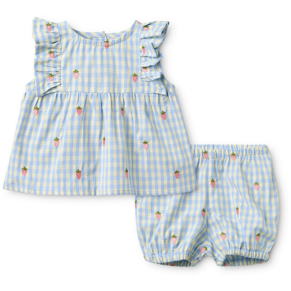 Flöss Aps Mille Baby SL Set Set Sky Berry Gingham