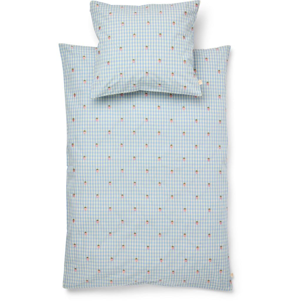 Flöss Aps Mille Duvet+Pillow Baby Duvet cover Sky Berry Gingham