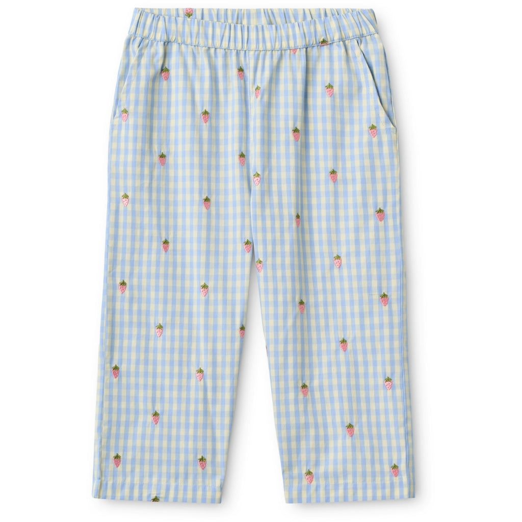 Flöss Aps Mille Wide Pants Pants Sky Berry Gingham
