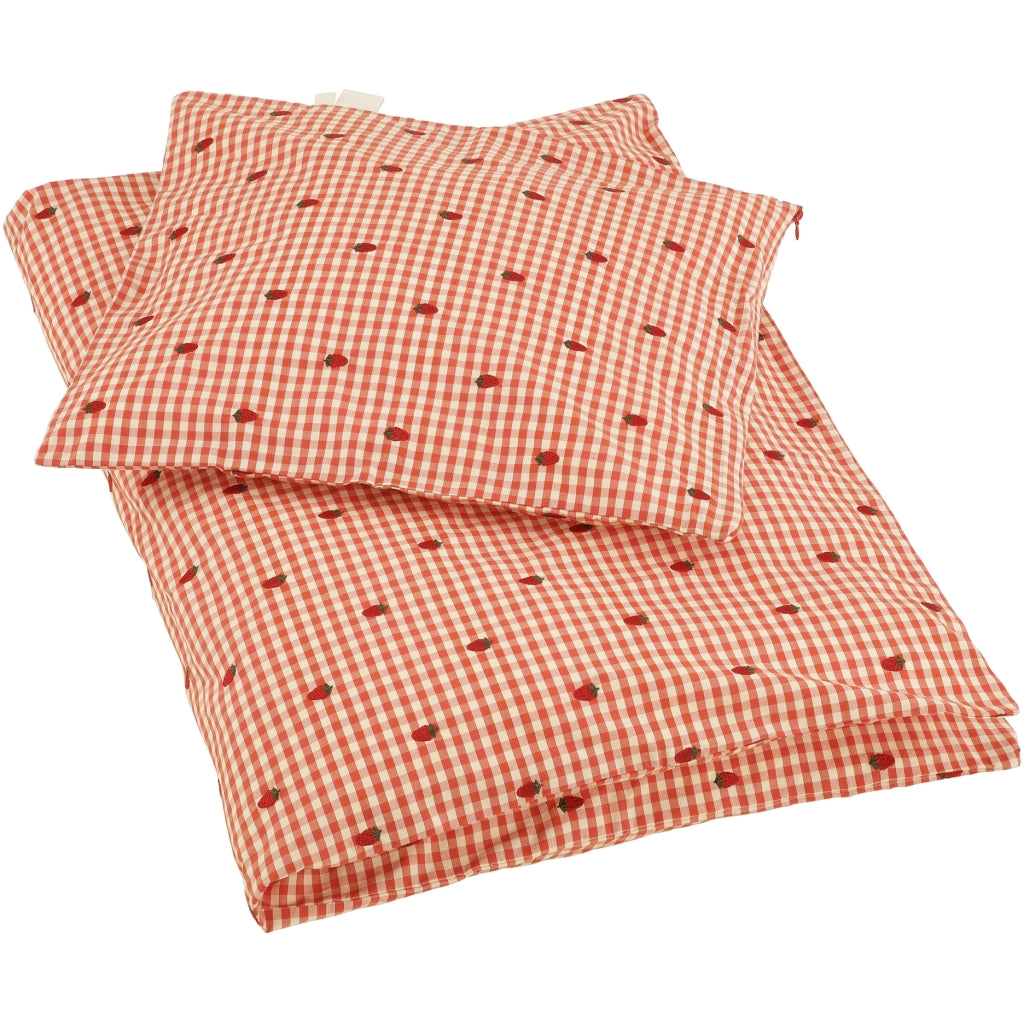 Flöss Aps Molly Duvet + Pillow Junior Duvet cover Berry Gingham