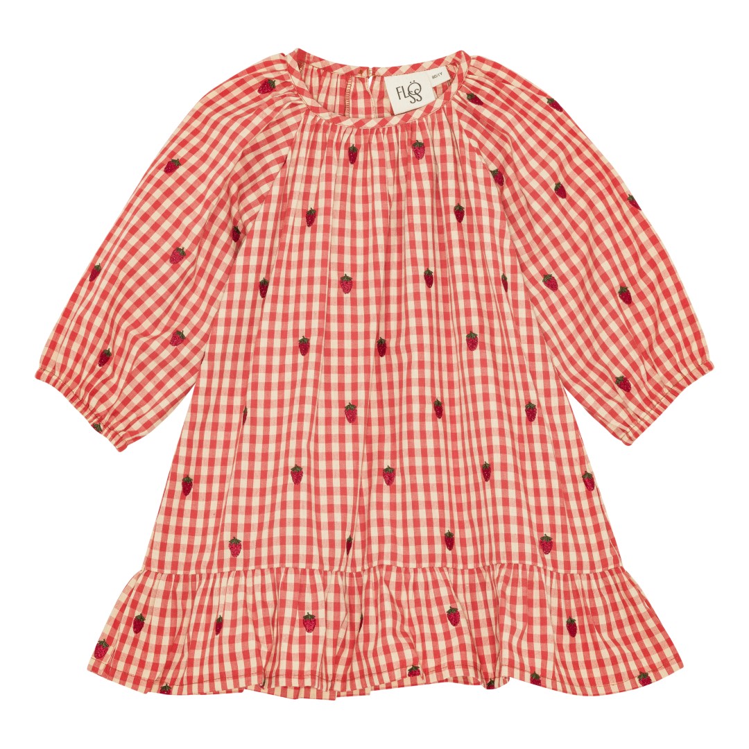 Molly LS O-N Dress - Berry Gingham
