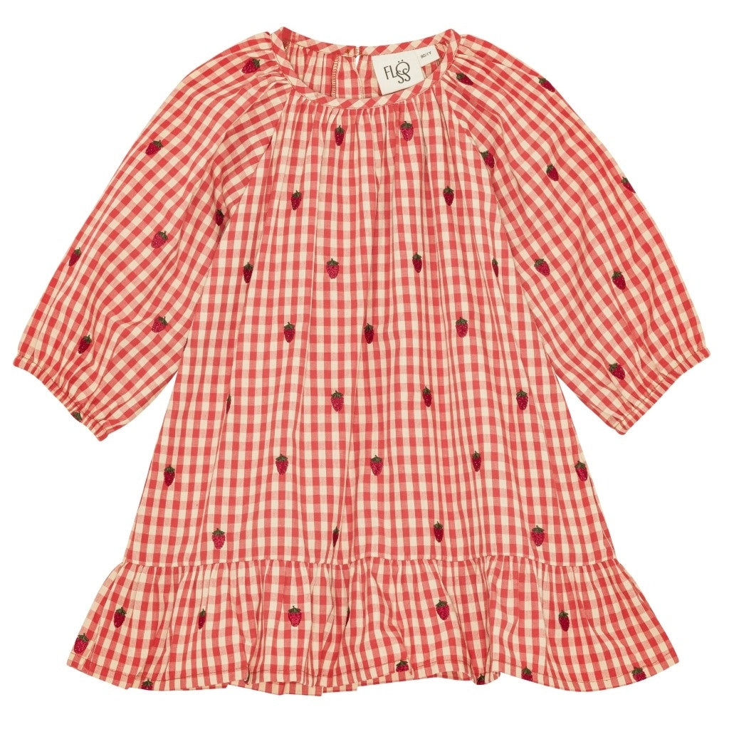 Flöss Aps Molly LS o-n Dress Dress Berry Gingham