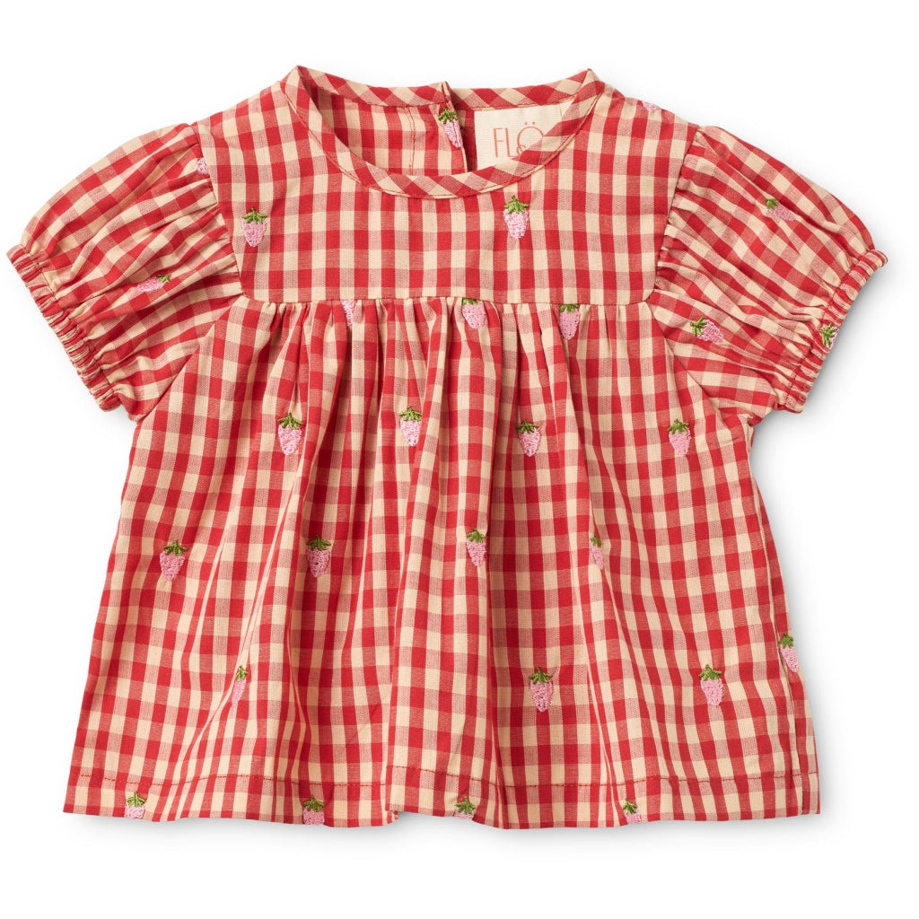 Flöss Aps Molly Pineberry Baby SS Set Set Red-pink Berry Gingham