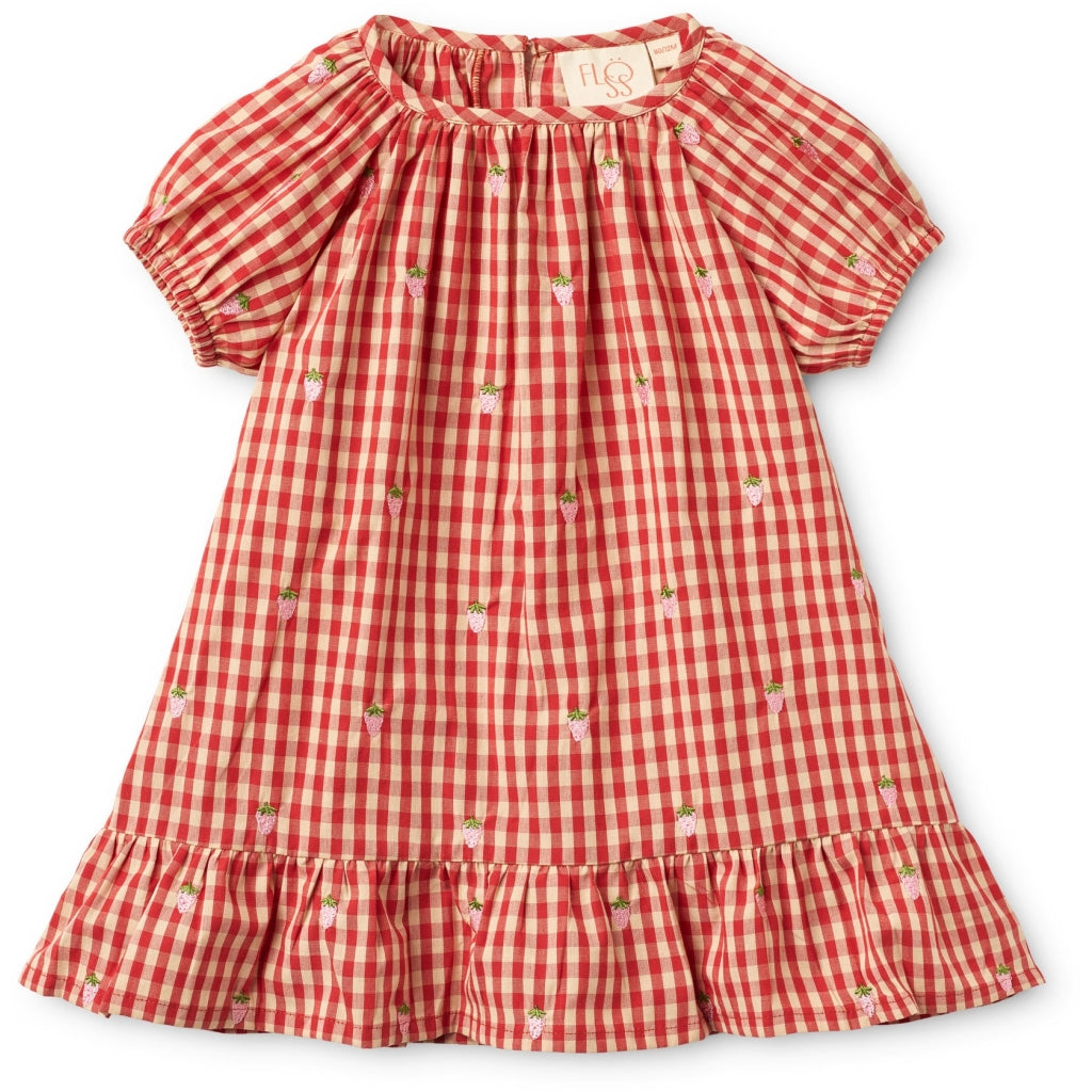 Flöss Aps Molly Pineberry Dress Dress Red-pink Berry Gingham