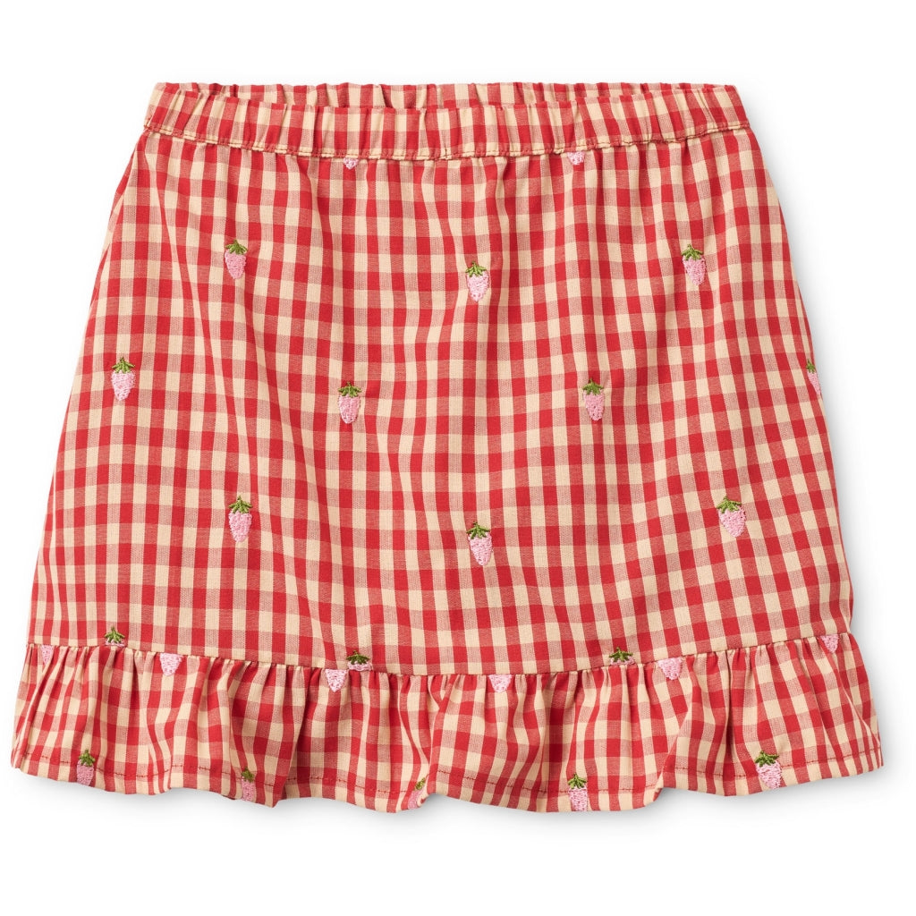 Flöss Aps Molly Pineberry Skirt Skirt Red-pink Berry Gingham