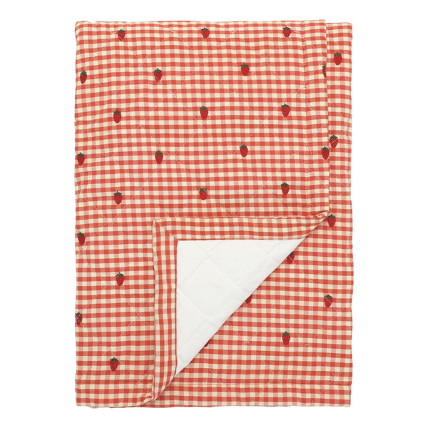 Flöss Aps Molly Quilted Blanket Blanket Berry Gingham